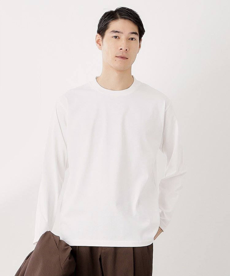 【SALE／10%OFF】THE SHOP TK ジャケット長袖Tシャツ 【ON/OFF兼用】 ザ ショップ ティーケー トップス カットソー・Tシャツ ホワイト【送料無料】