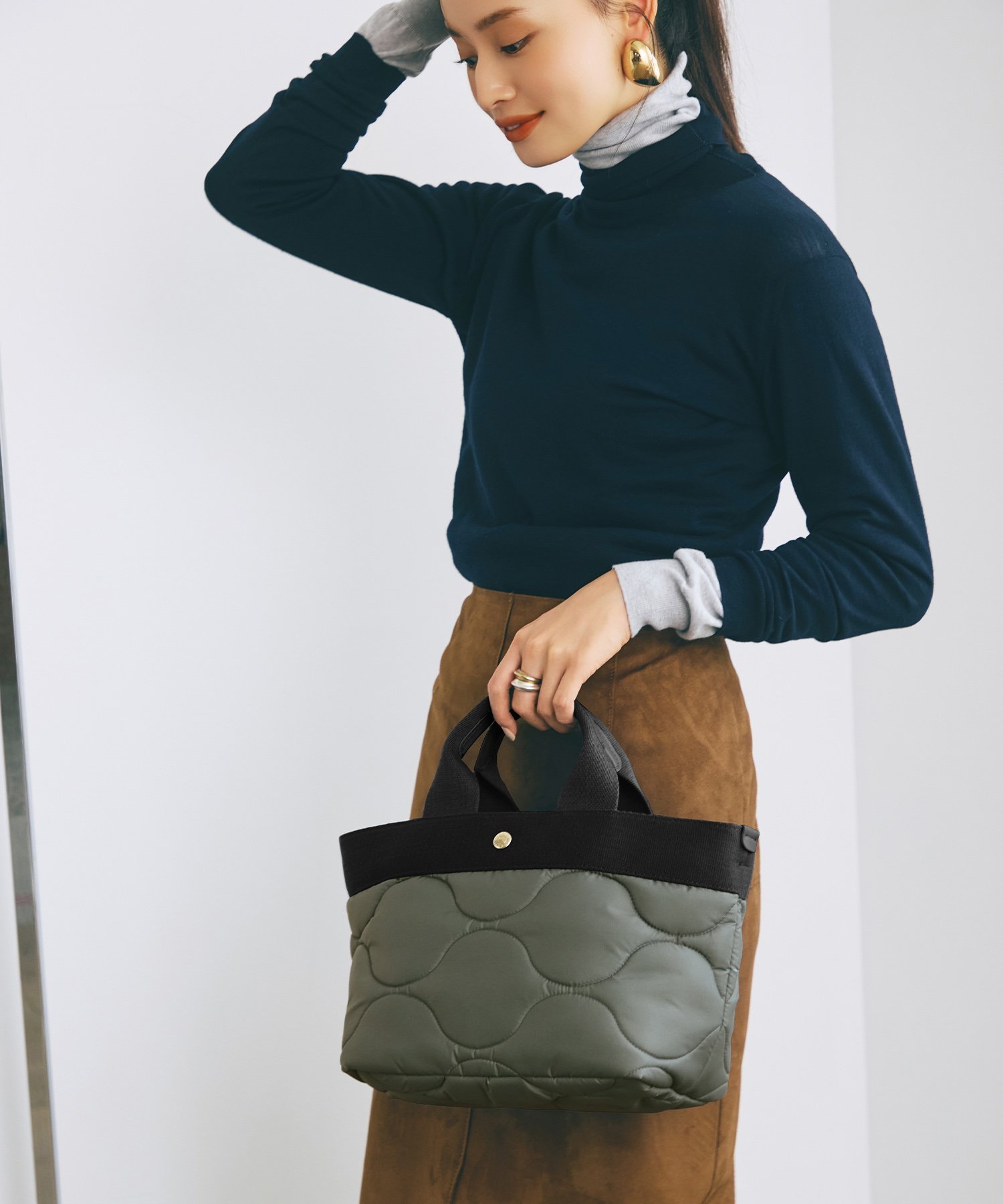 Breath TOPKAPI RIPPLE キルティング B5 トートバッグ 撥水 軽量 トプカピ バッグ トートバッグ ブラウン カーキグリーン ブラック【送料無料】のサムネイル