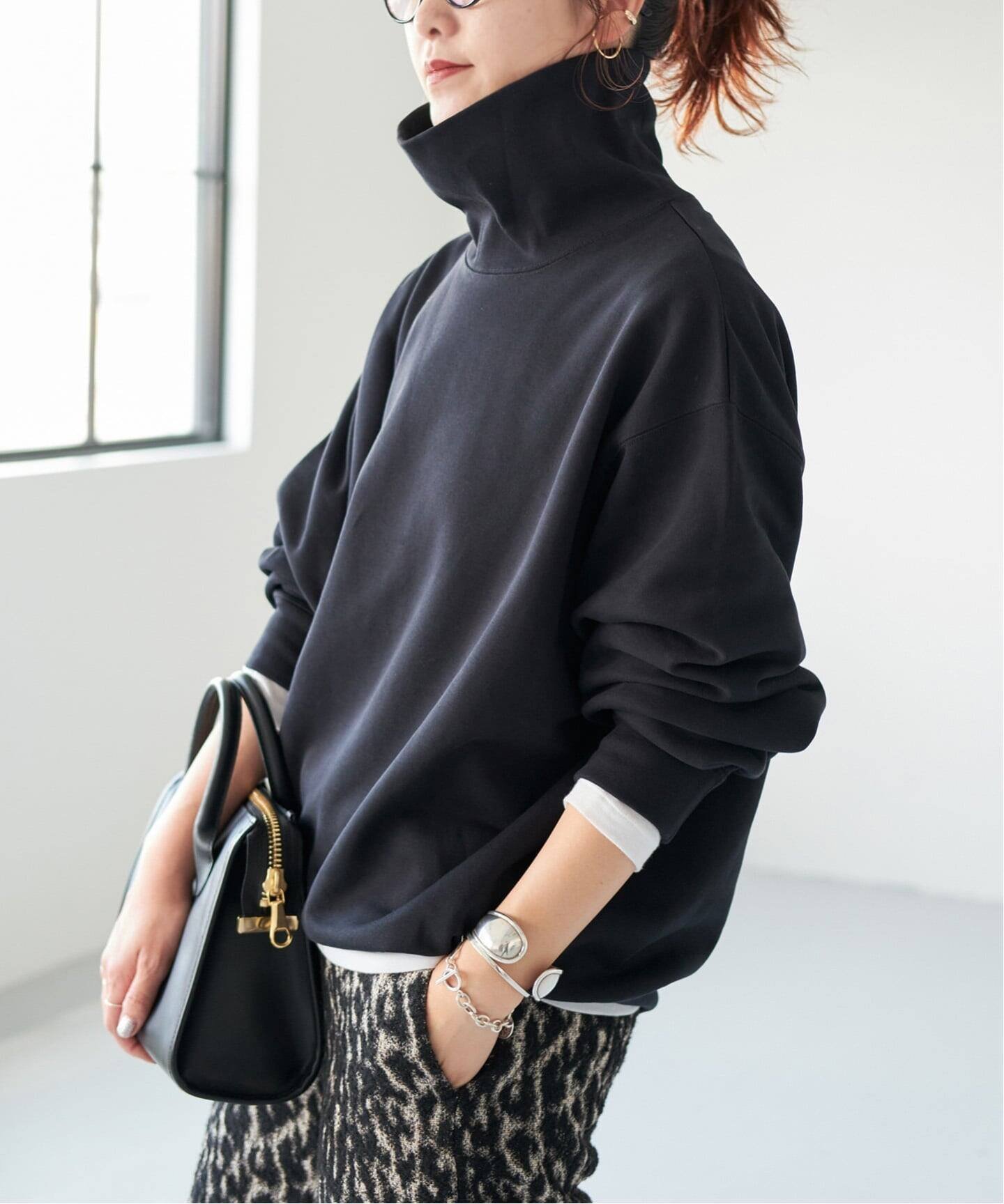 Spick & Span 《追加2WEB限定予約》裏毛ハイネックプルオーバー スピックアンドスパン トップス スウェット・トレーナー ブラック【送料無料】のサムネイル