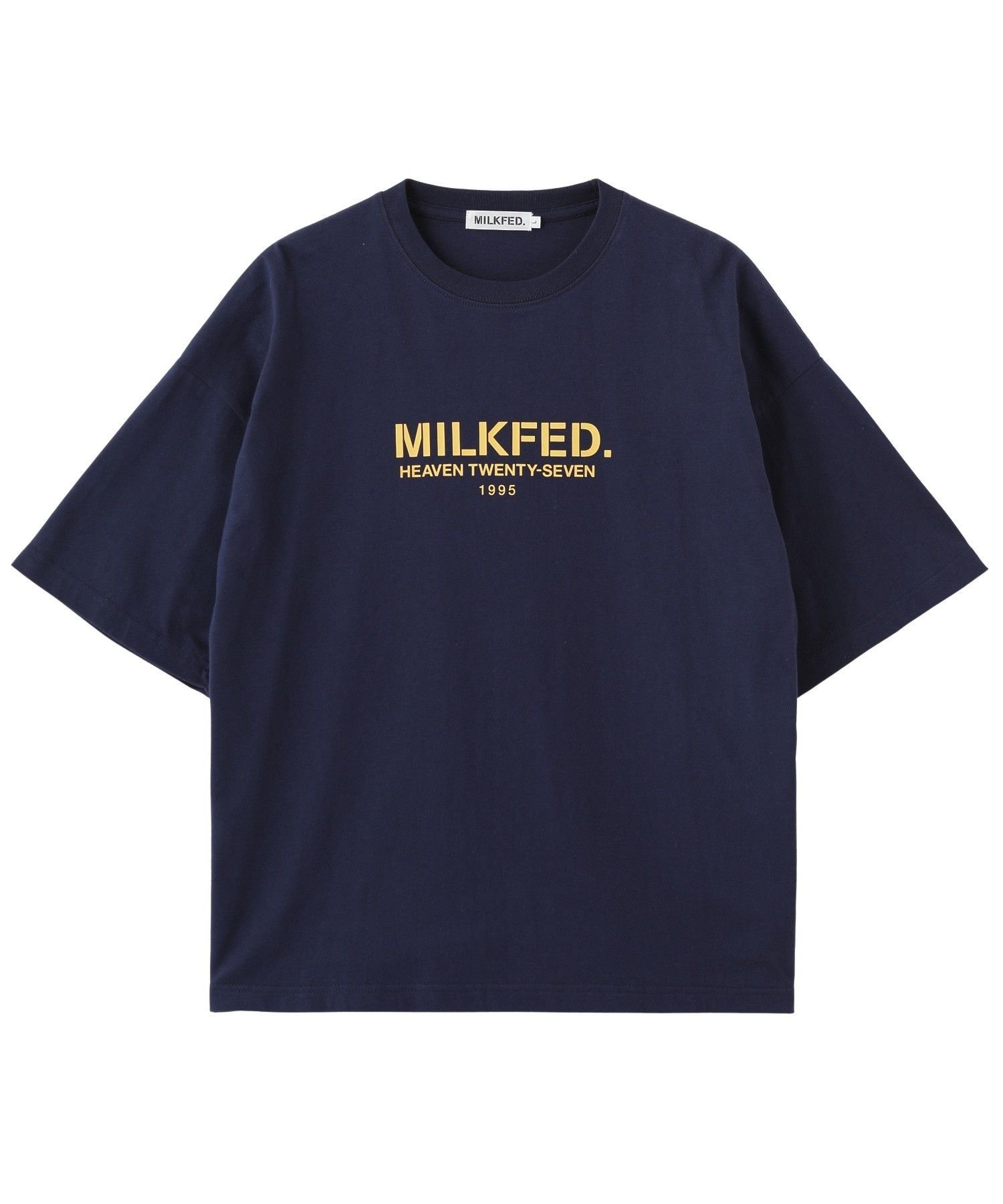 MILKFED. STENCIL LOGO WIDE S/S TEE ミルクフェド トップス カットソー・Tシャツ ホワイト ブラック ネイビー