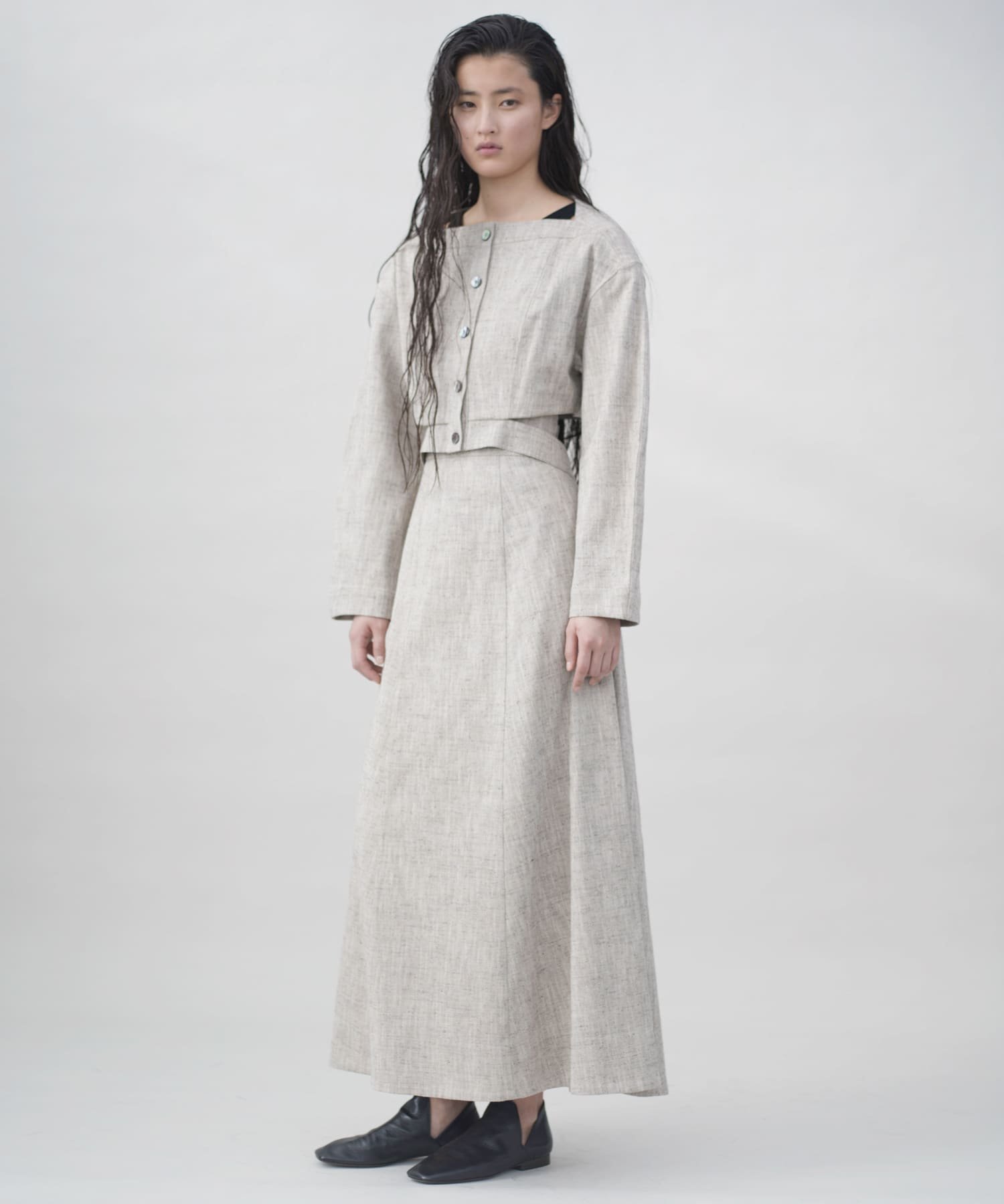 new basic SLAB NEP BELT JACKET アーバンリサーチ ジャケット・アウター その他のジャケット・アウター グレー ベージュ