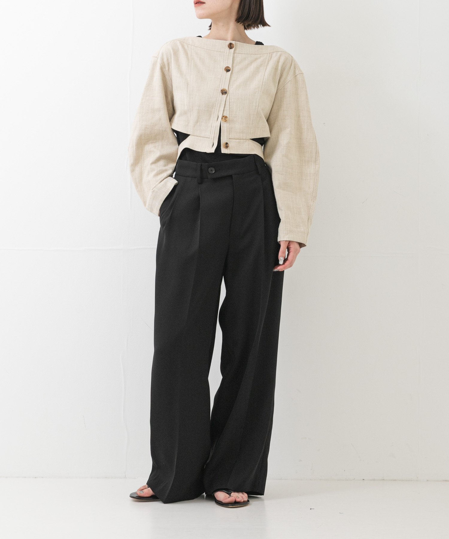 new basic SLAB NEP BELT JACKET アーバンリサーチ ジャケット・アウター その他のジャケット・アウター グレー ベージュ
