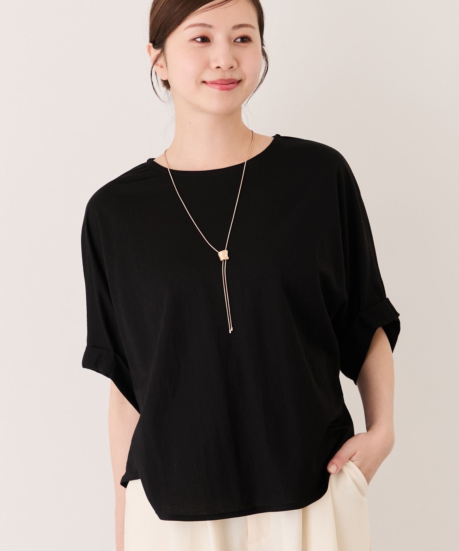 JAYRO バックタックドルマンプルオーバー ジャイロ トップス カットソー・Tシャツ ベージュ ホワイト ブラック