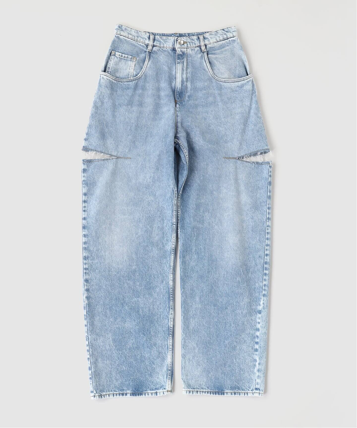 EDIFICE MAISON MARGIELA(メゾン マルジェラ) CUTOUT DENIM TROUSERS エディフィス パンツ ジーンズ・デニムパンツ ブルー【送料無料】