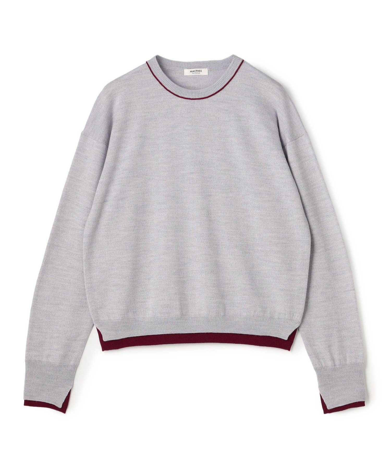 MACPHEE 【一部追加予約】プレーンウール クルーネックプルオーバー トゥモローランド トップス ニット カーキグリーン ブルー グレー ネイビー ピンク【送料無料】