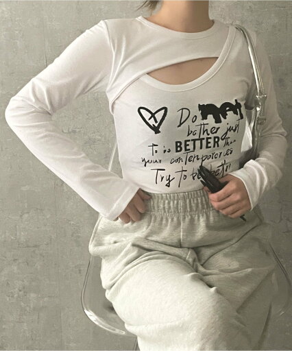 【SALE/20%OFF】WEGO LADY'S フロントホールプリントロンT ウィゴー トップス カットソー・Tシャツ グレー ホワイト 【SALE/20%OFF】WEGO LADY'S フロントホールプリントロンT ウィゴー トップス カットソー・Tシャツ グレー ホワイト