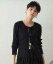 【SALE/30%OFF】OPAQUE.CLIP フロントリボン リブカーディガン【洗える/抗ピル】 オペークドットクリップ トップス カーディガン ブラック ブルー イエロー【送料無料】(4)