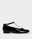 【SALE/30%OFF】CHARLES & KEITH パテント Tバーアンクルストラップバレエフラット チャールズアンドキース シューズ・靴 バレエシューズ...