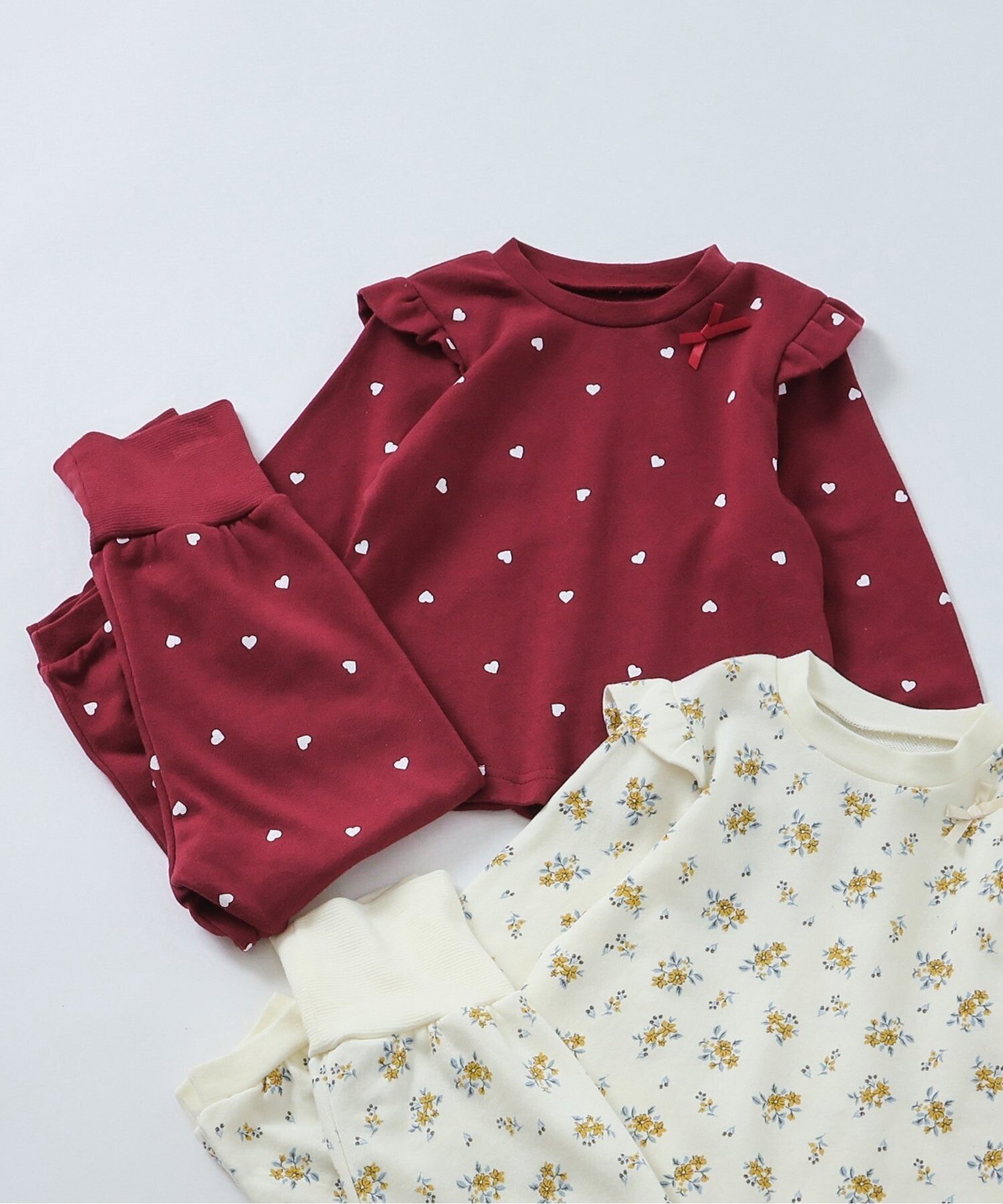 【SALE／5%OFF】apres les cours ハート・花柄裏毛パジャマ エフオーオンラインストア インナー・ルー..