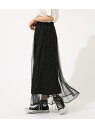 【SALE/60%OFF】AZUL by moussy シャイニードットチュールスカート アズールバイマウジー スカート【RBA_S】【RBA_E】