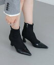 【SALE/66%OFF】EVOL ポインテッド6.5cmストレッチブーツ イーボル シューズ・靴 ブーツ ブラック ホワイト シルバー【送料無料】
