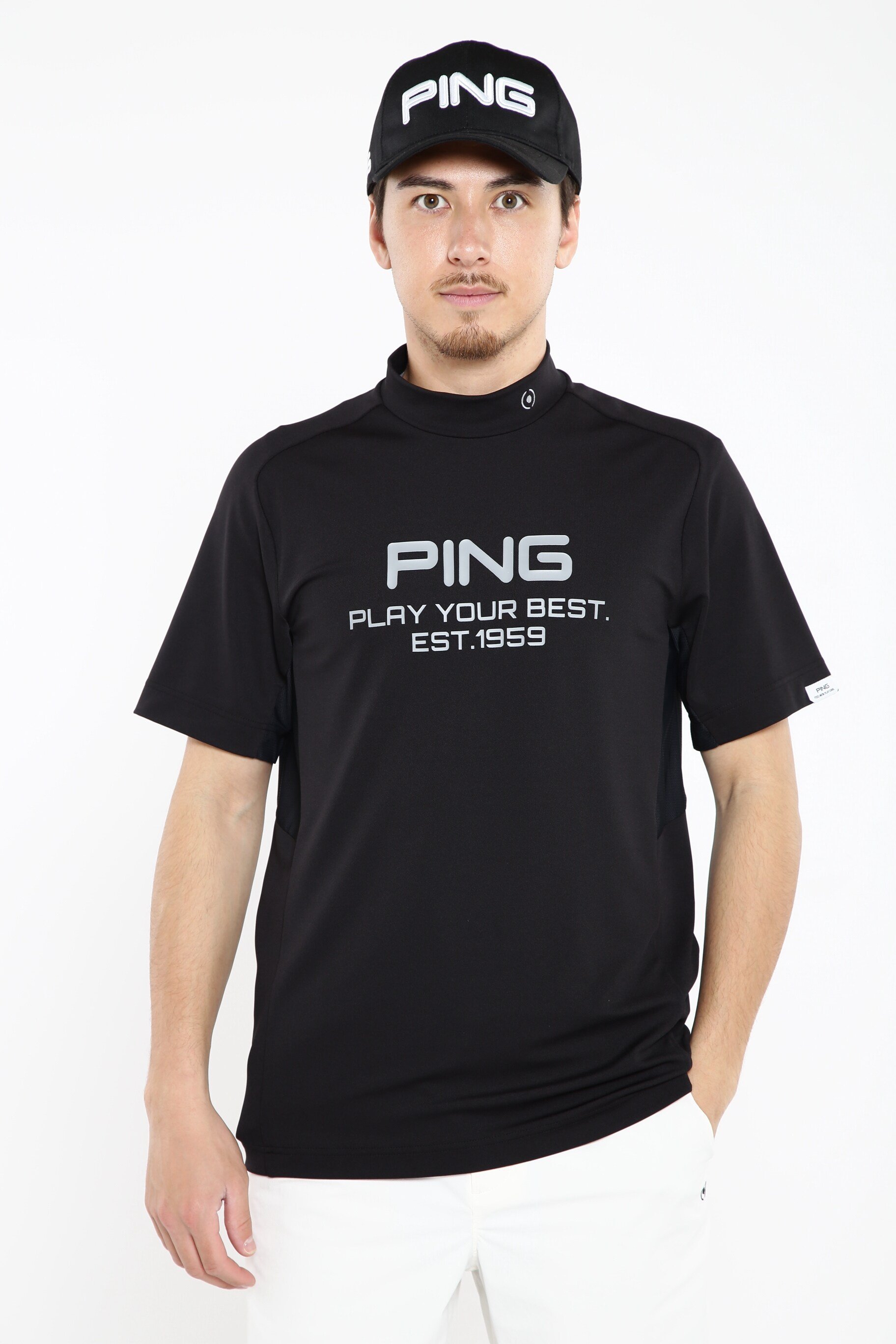PING APPAREL テラカノコ半袖ハイネックシャツ ＜PERFORMANCE＞ (MENS) ピン アパレル トップス その他のトップス ブラック グレー オレンジ イエロー ホワイト【送料無料】