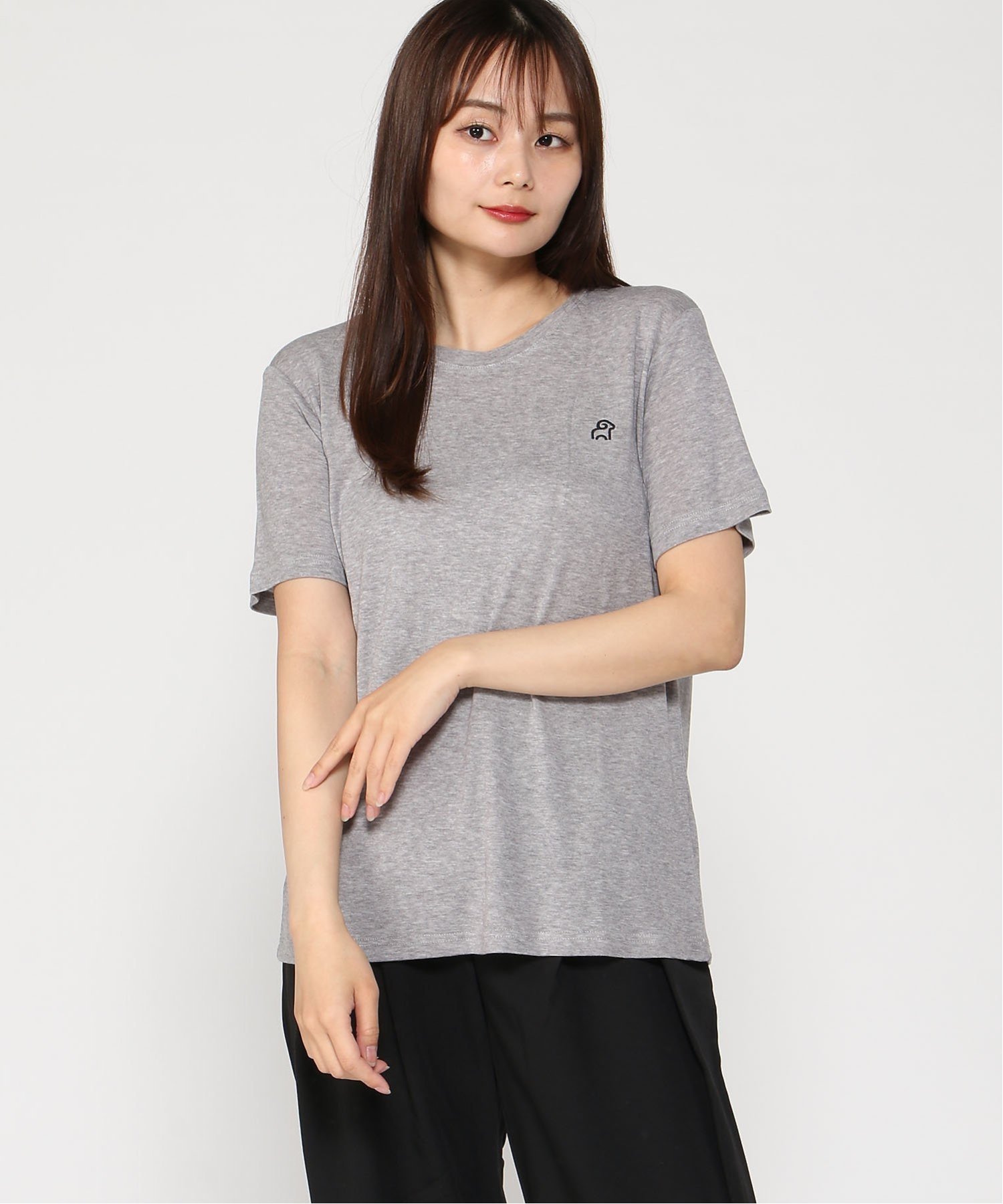 Girly Doll girlydoll/ワンポイントデザインシアーTシャツ ドゥーラ ドゥーラ トップス カットソー・Tシャツ ブラック グレー ホワイト【送料無料】