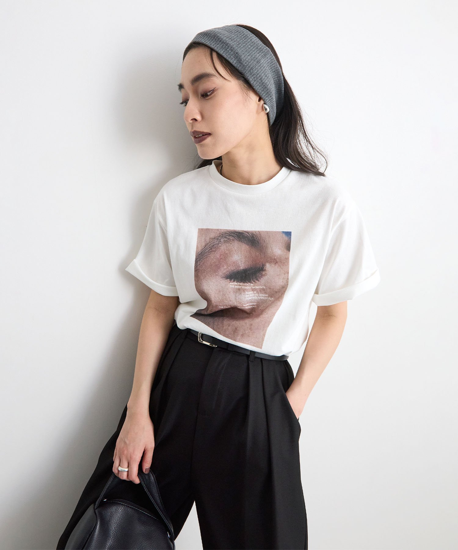 天竺フォトプリントT フューティアランド トップス カットソー・Tシャツ ホワイト