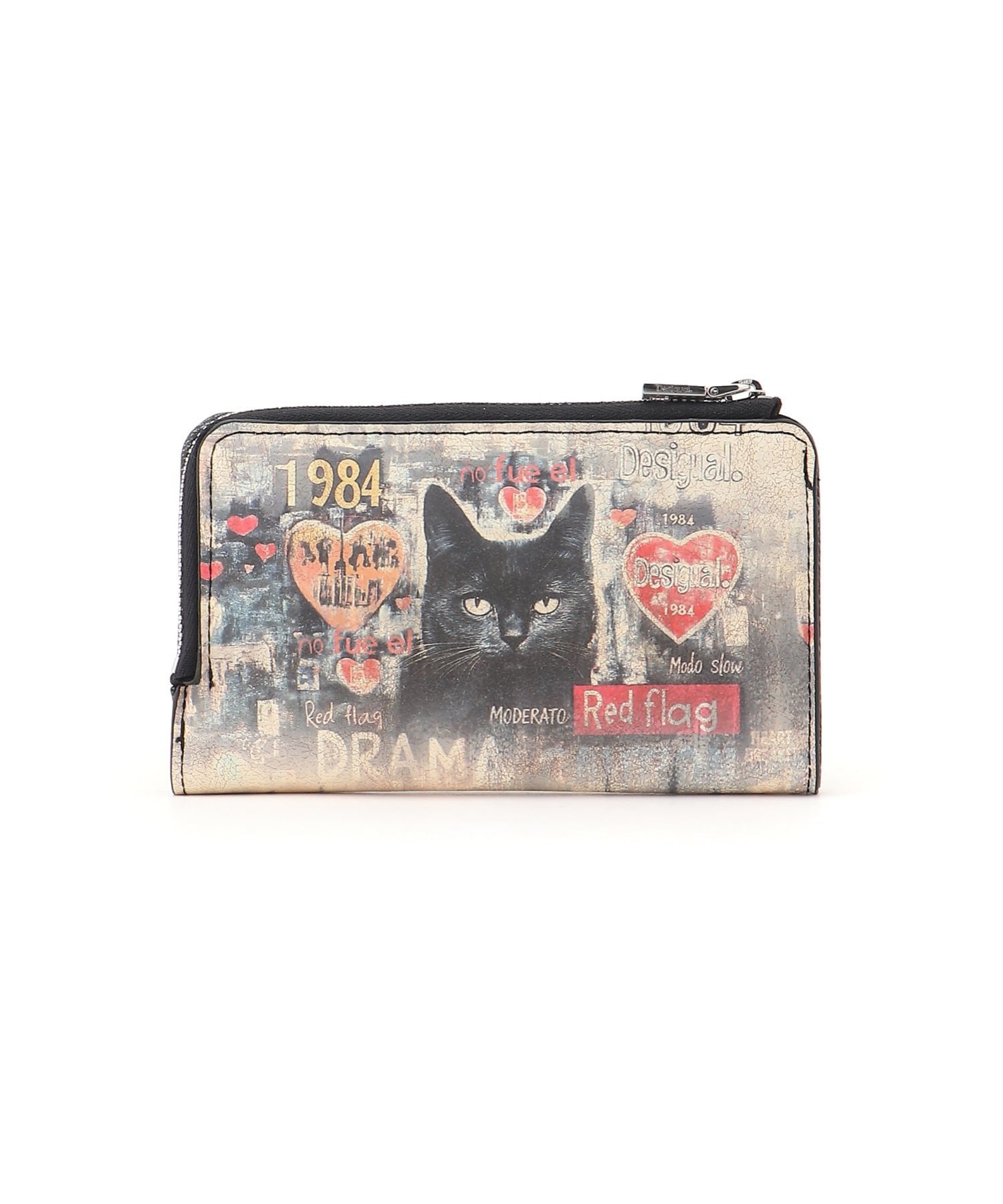 CATグラフィティ柄2つ折り財布 デシグアル 財布・ポーチ・ケース 財布