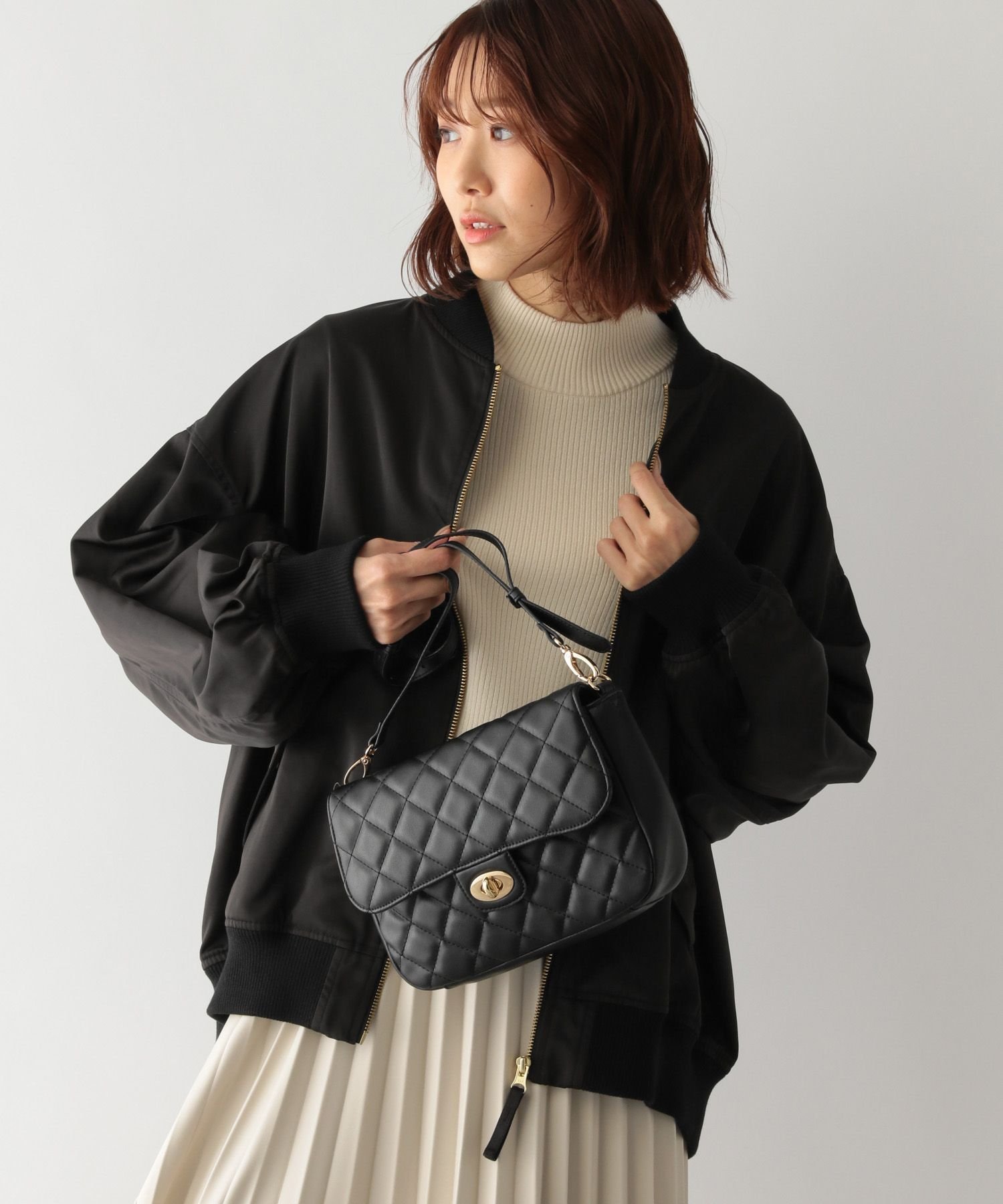 【SALE／50%OFF】GLOBAL WORK (W)カロヤカハッスイMA-1 グローバルワーク ジャケット・アウター ブルゾン・ジャンパー ブラック ベージュのサムネイル