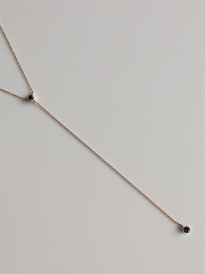 cui-cui ブルーダイヤモンド 0.1ct Y ネックレス ｜ K10YG キュイキュイ アクセサリー・腕時計 ネックレス ブルー【送料無料】
