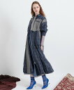 AULA AILA DRAWSTRING CHECK SHIRT ONE PIECE アウラアイラ ワンピース・ドレス シャツワンピース ネイビー ブラウン ブラック【送料無料】