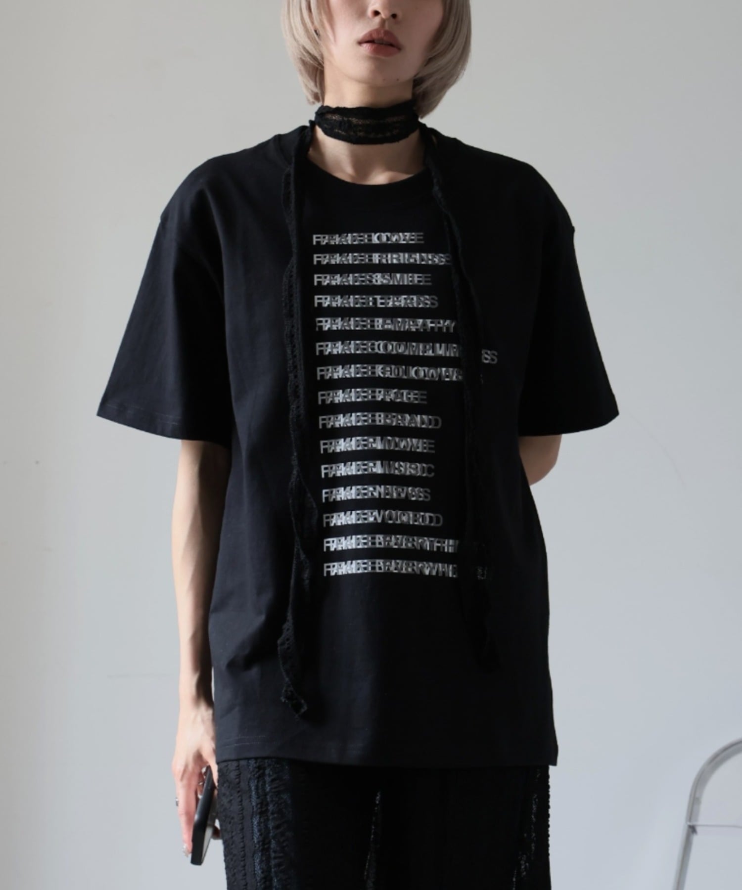 girlydoll/プリントデザインTシャツ ドゥーラ ドゥーラ トップス カットソー・Tシャツ ホワイト ベージュ ブラック グレー