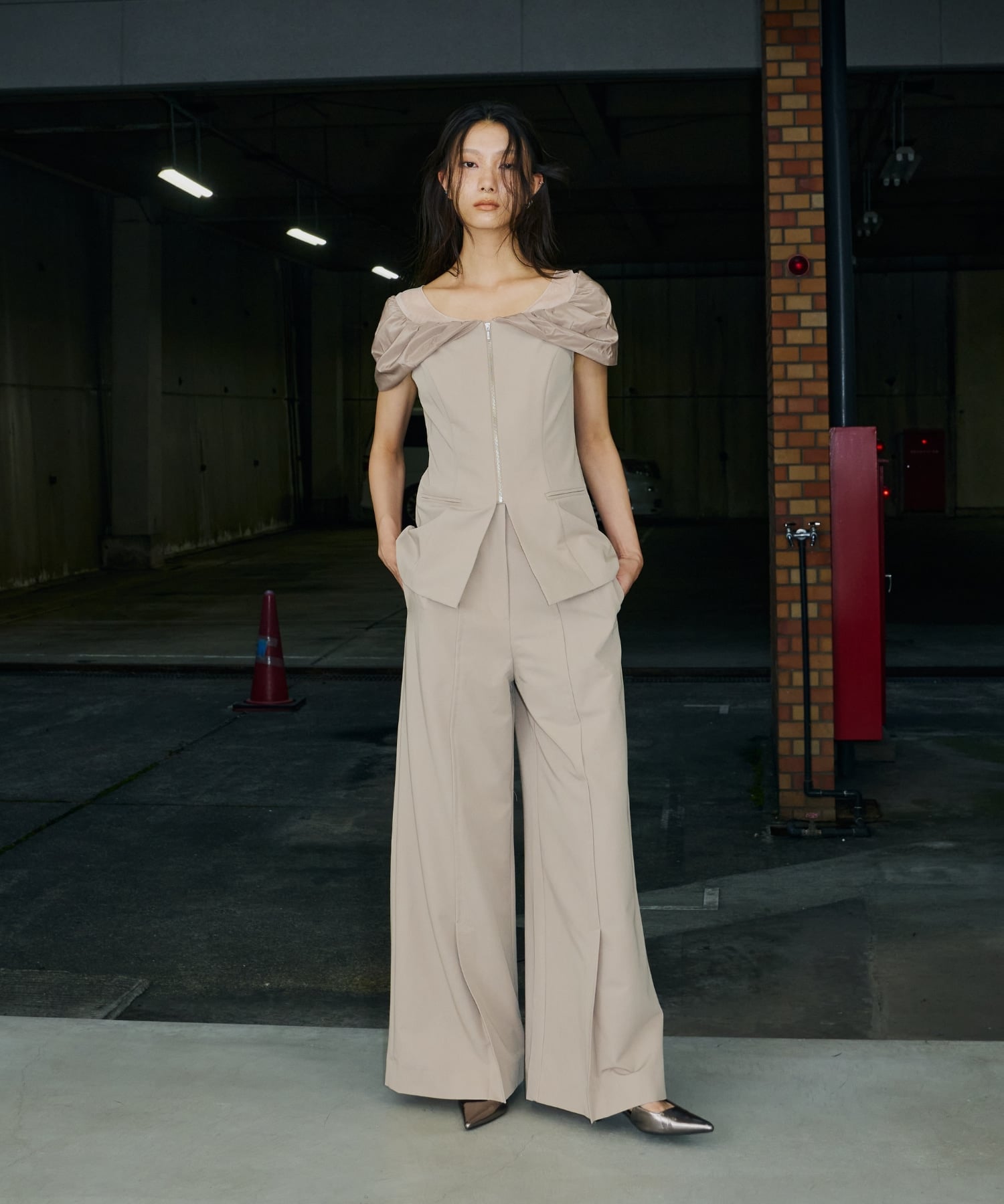 ANDRESD 【2点セット】結婚式・二次会 パンツドレス オケージョン セットアップ アンドレスド ワンピース・ドレス ドレス ブラック グレー ベージュ【送料無料】