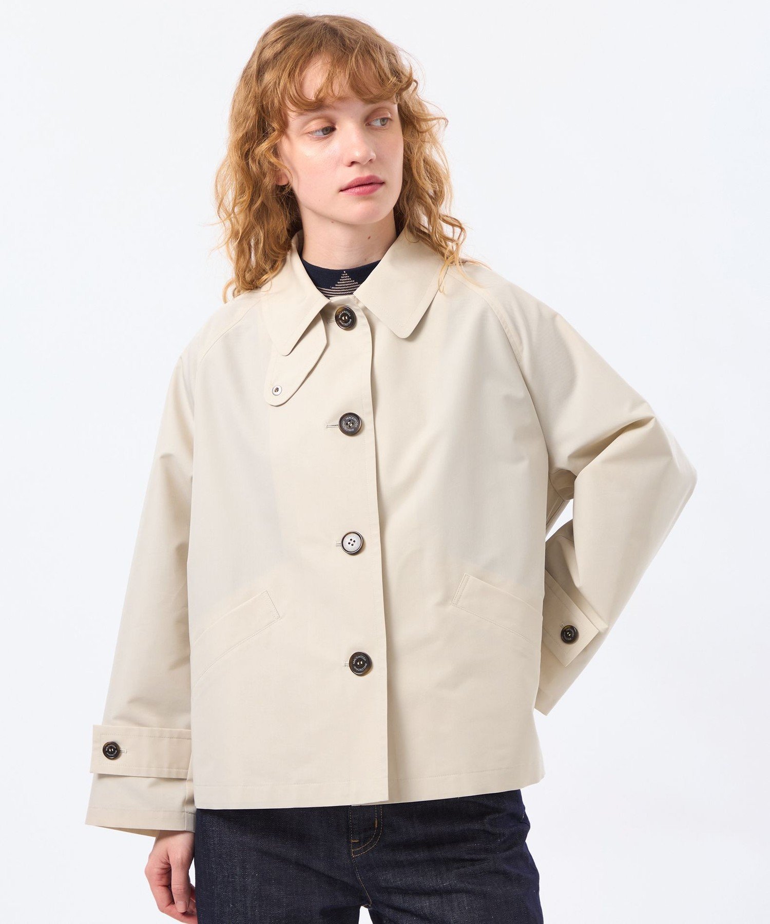 【WELBURY SHORT(ウェルベリーショート)】レインウェザークロス製 マッキントッシュ フィロソフィー ジャケット・アウター ステンカラーコート ブルー ベージュ グレー ネイビー