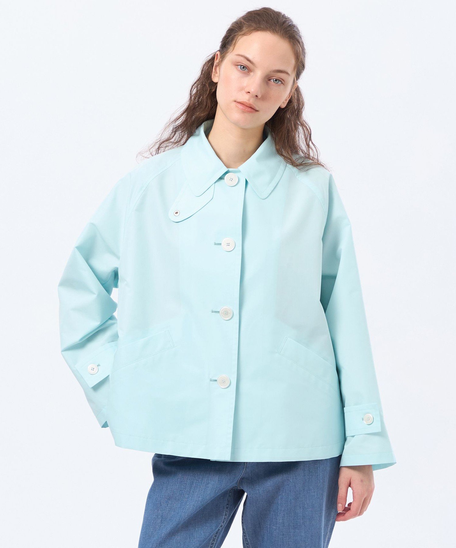 【WELBURY SHORT(ウェルベリーショート)】レインウェザークロス製 マッキントッシュ フィロソフィー ジャケット・アウター ステンカラーコート ブルー ベージュ グレー ネイビー
