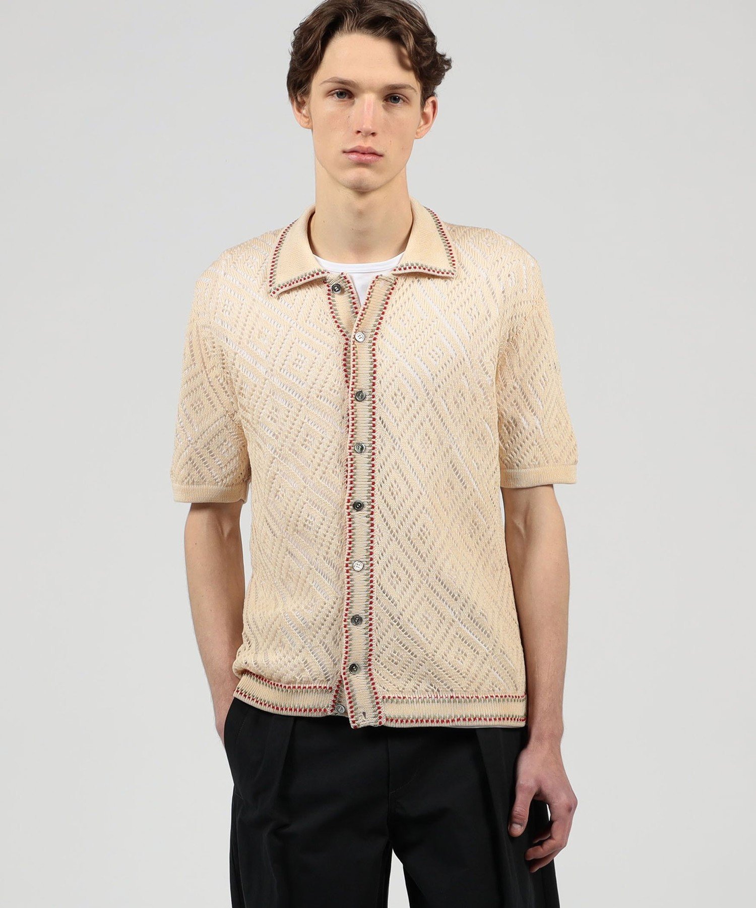 TOMORROWLAND BUYING WEAR 【別注】Raffa Molina コットン ニットシャツ トゥモローランド トップス ニット ホワイト ブラック【送料無料】