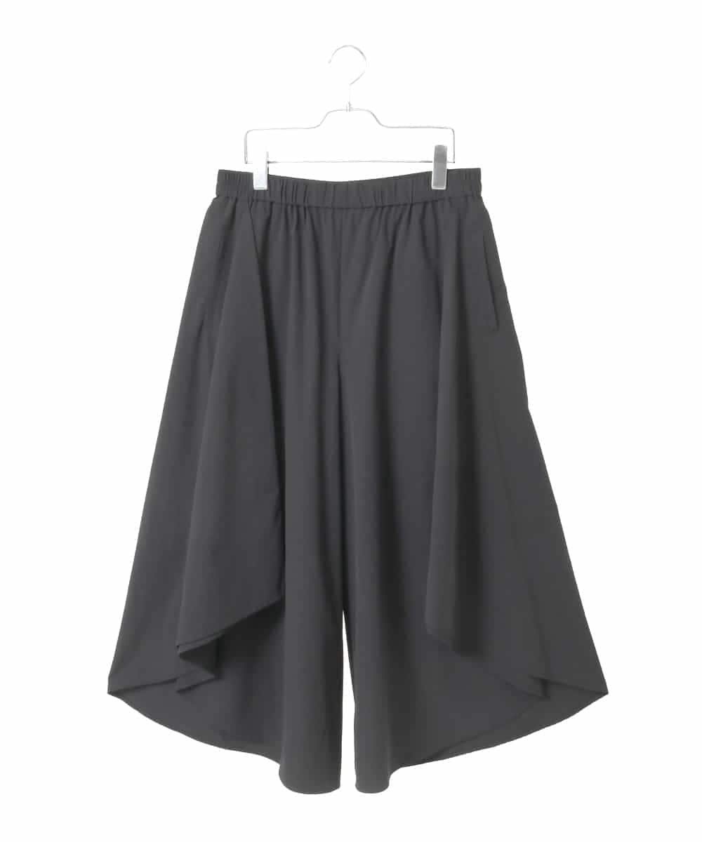 HIROKO BIS GRANDE 【大きいサイズ】サークルヘムドレープフレアパンツ /洗える ヒロコ ビス グランデ パンツ その他のパンツ ブラック カーキグリーン