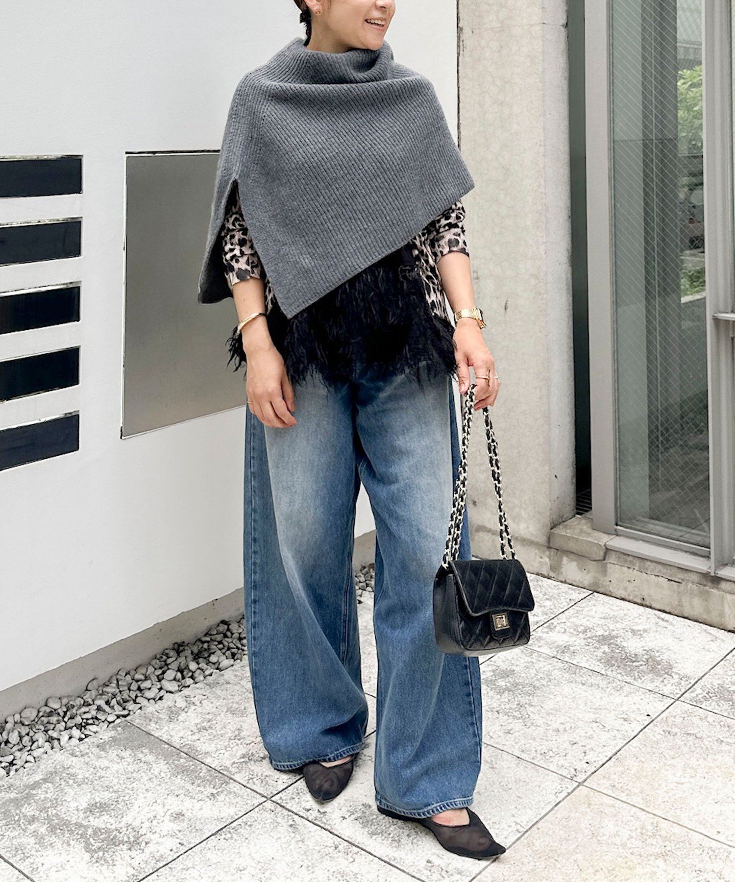 Rie Miller 《4サイズ展開》【RM denim】ルーズワイドデニム ノーリーズ パンツ ジーンズ・デニムパンツ ブルー