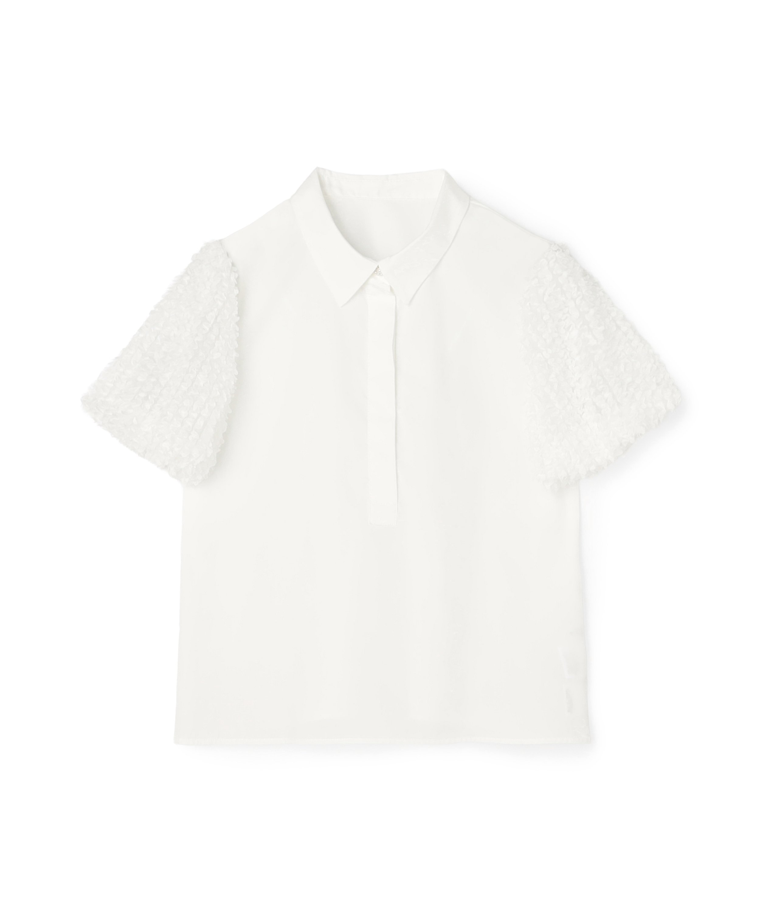 NATURAL BEAUTY BASIC フリルチュールブラウス ナチュラルビューティベーシック トップス シャツ・ブラウス ブラック ホワイト