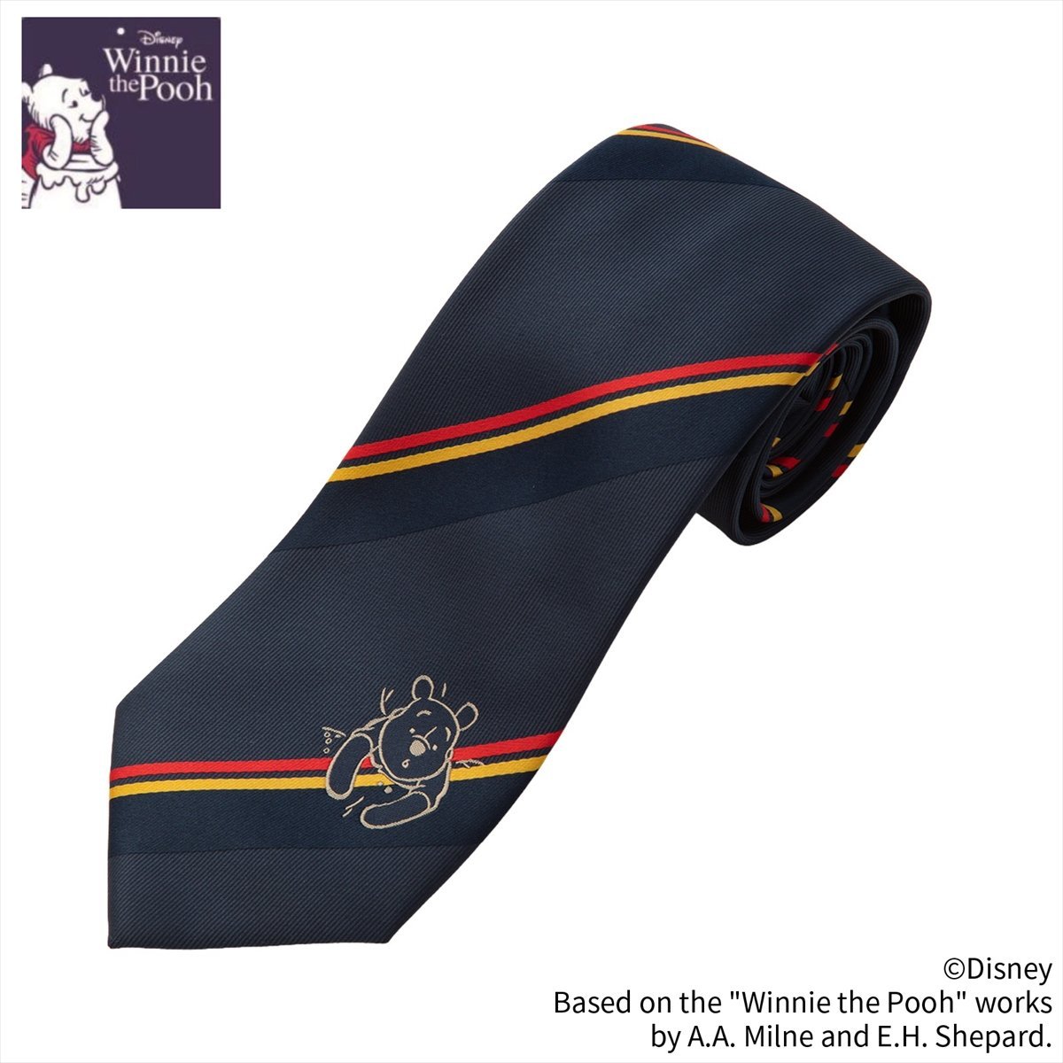 BRICK HOUSE by Tokyo Shirts 【くまのプーさん】 ネクタイ ビジネス ギフト BM15K104GHAM2PD-19-963 トーキョーシャツ スーツ・フォーマル ネクタイ・蝶ネクタイ ネイビー