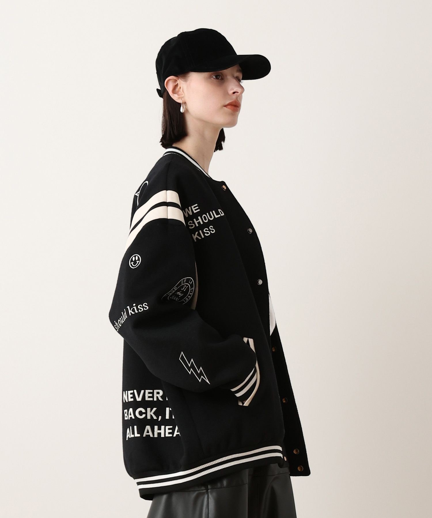【FRENKEN(フランケン)】BASEBALL JACKET アルアバイル ジャケット・アウター ブルゾン・ジャンパー ブラック