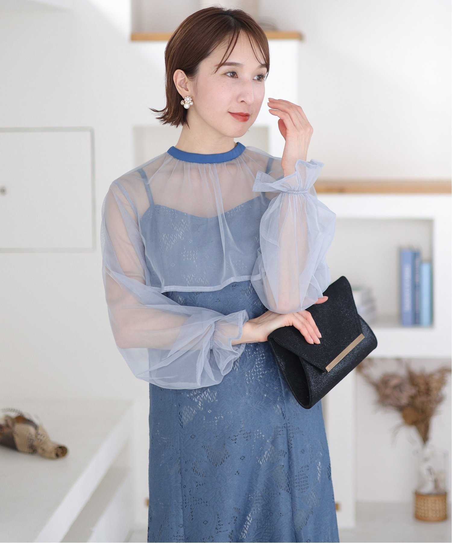 PourVous ボレロマーメイドワンピース結婚式パーティードレスお呼ばれオケージョンドレス同窓会 プールヴー ワンピース・ドレス ドレス パープル ブラウン イエロー ブラック ブルー【送料無料】