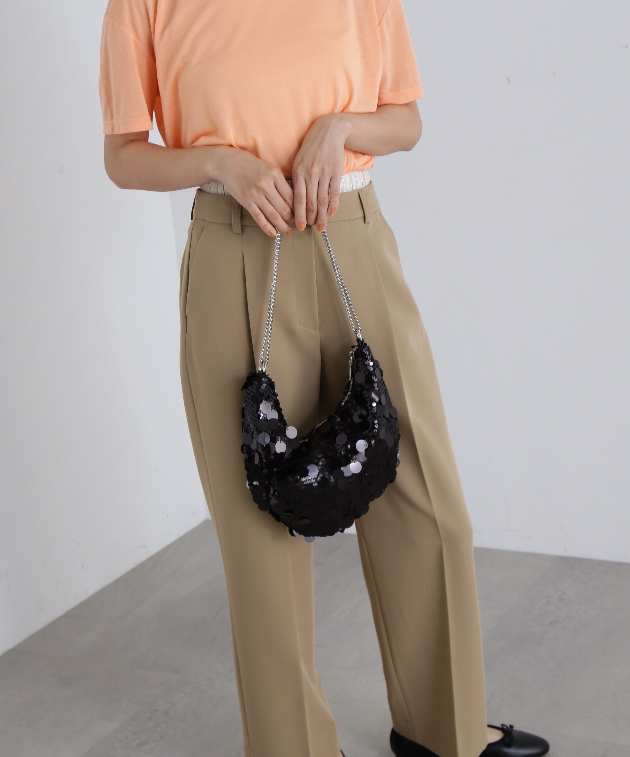 【SALE／50%OFF】N. Natural Beauty Basic スパンコールチェーンバッグ エヌ ナチュラルビューティーベーシック* バッグ ショルダーバッグ シルバー ブラック【送料無料】