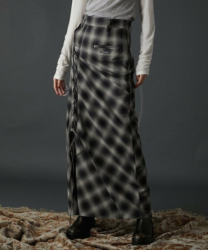 PRANK PROJECT マルチチェックレースアップスカート / Multi Check Lace-Up Skirt プランク プロジェクト スカート その他のスカート ブラウン ブラック ブルー【送料無料】 PRANK PROJECT マルチチェックレースアップスカート / Multi Check Lace-Up Skirt プランク プロジェクト スカート その他のスカート ブラウン ブラック ブルー【送料無料】