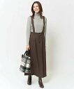 【SALE/40%OFF】a.v.v 【2WAY】サスペンダー付きIラインスカート アー・ヴェ・ヴェ スカート ロング・マキシスカート ブラウン グレー