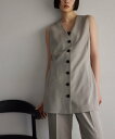 EMMEL REFINES <EMMEL REFINES>EM リネンライク Vネック ジレ ユナイテッドアローズ グリーンレーベルリラクシング トップス ベス...