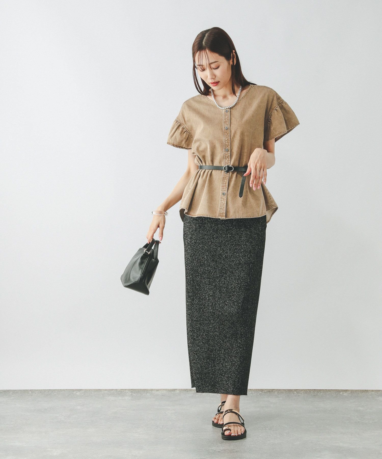 【SALE／50%OFF】GLOBAL WORK デニムフリルブラウス/571291 グローバルワーク トップス シャツ・ブラウス ベージュ ブルー stylife-15165753 Rakuten Fashion サンプル画像3