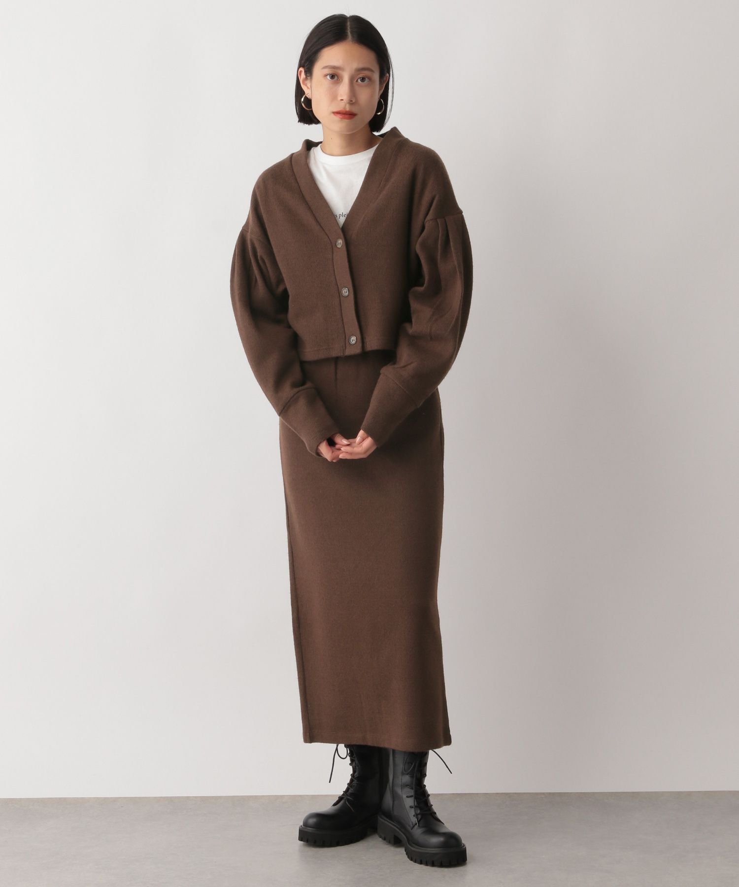 【SALE／60%OFF】LOWRYS FARM (W)Vネックカーデ*SKSETUP ローリーズファーム トップス カーディガン ブラウン ブラック ベージュのサムネイル