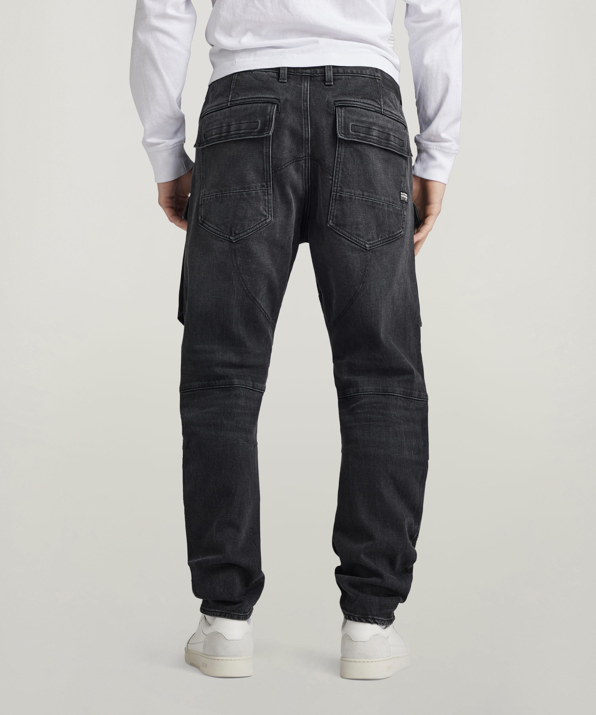 【公式ショップ】3D STRAIGHT TAPERED DENIM CARGO PANTS/立体裁断テーパードデニムカーゴパンツ ジースターロゥ パンツ カーゴパンツ ブラック