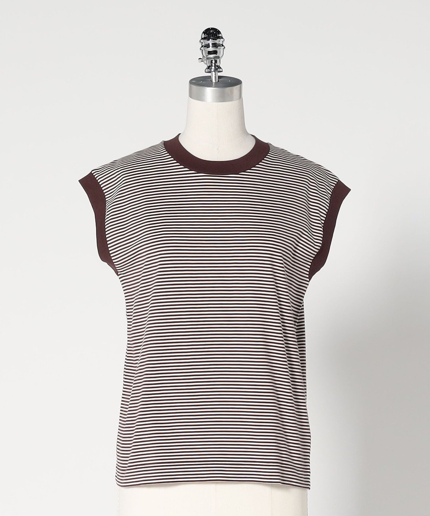 ＜LOEFF＞スビンコットン ノースリーブ カットソー ユナイテッドアローズ トップス カットソー・Tシャツ ブラウン オレンジ ブラック ホワイト
