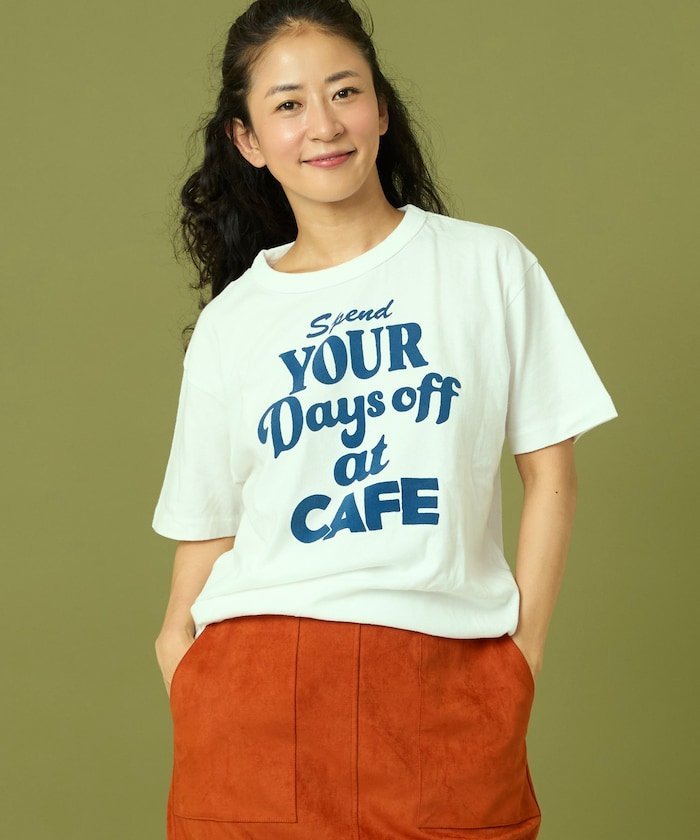 Used Essence PRINT Tシャツ 25SS フリークスストア トップス カットソー・Tシャツ ホワイト レッド ブラウン