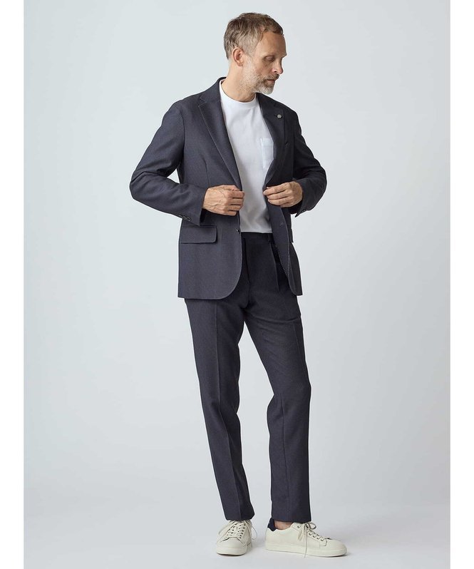 Aquascutum MEN TEC.3 Karami Houndstooth Pants アクアスキュータム パンツ スラックス・ドレスパンツ ネイビー【送料無料】
