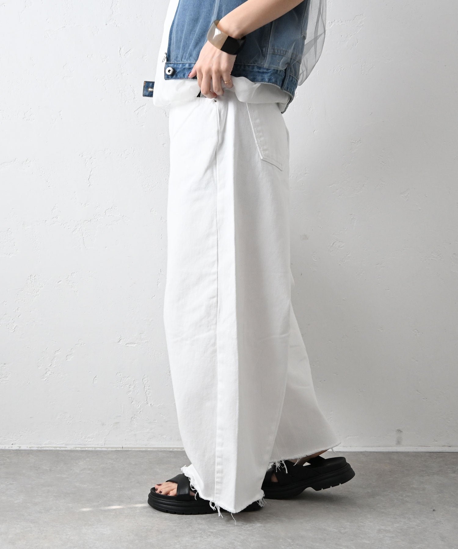HUMS HUMS｜カットオフワイドカーブパンツ [[C-5145]][C] ハグハグ パンツ その他のパンツ ホワイト