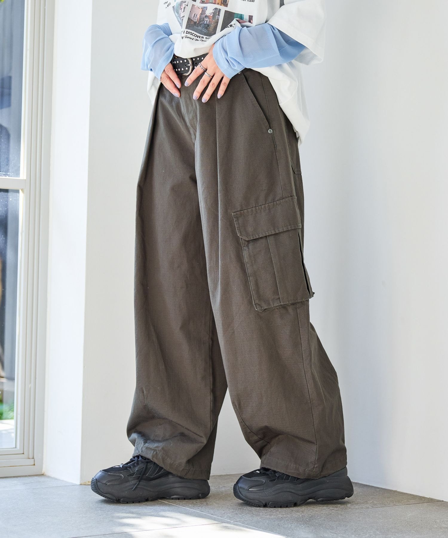 PAGEBOYLIM 【PBLIM】アソートカーゴパンツ ページボーイ パンツ その他のパンツ ブラック グレー