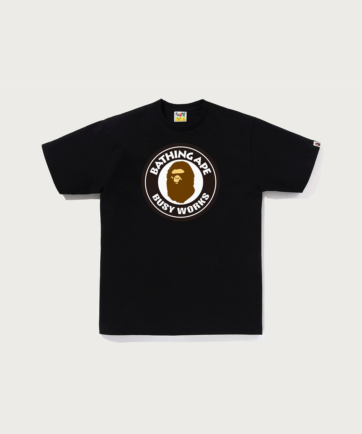 A BATHING APE BUSY WORKS TEE ア ベイシング エイプ トップス カットソー・Tシャツ ブラック ホワイト【送料無料】
