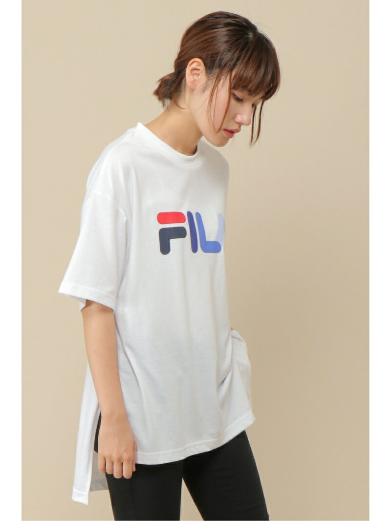 フィラ ワンピース 【SALE／30%OFF】ikka 【WEB限定】FILA スリットロゴTシャツ イッカ ワンピース・ドレス チュニック ホワイト ブラック レッド