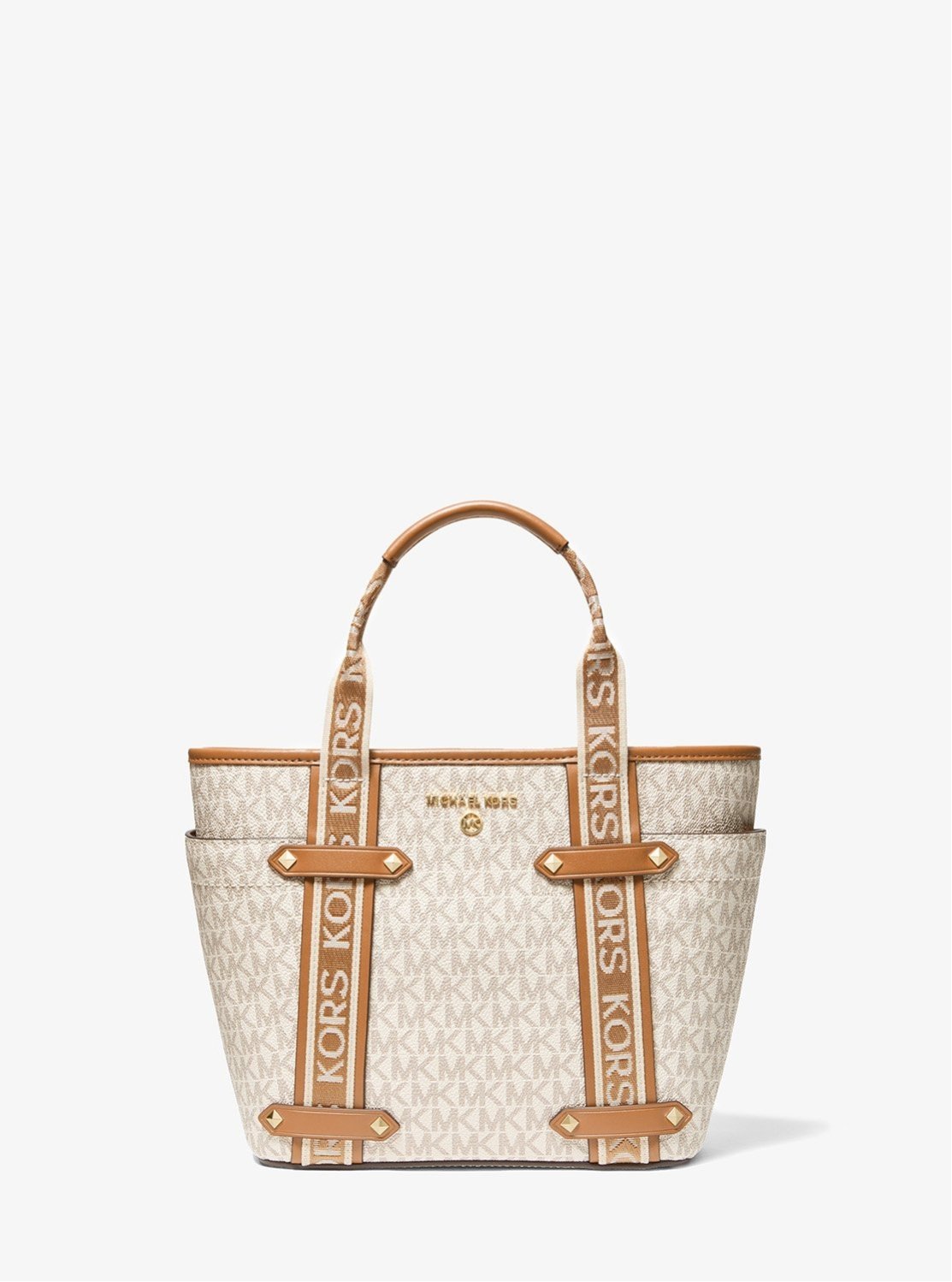 【SALE／70%OFF】MICHAEL KORS MAEVE コンバーチブル オープントート スモール - MKシグネチャー マイケル・コース バッグ トートバッグ ホワイト【送料無料】のサムネイル