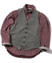 【SALE/50%OFF】MEN'S BIGI トリコットコーデュロイ千鳥格子プリントベスト メンズ ビギ トップス カーディガン グレー【送料無料】