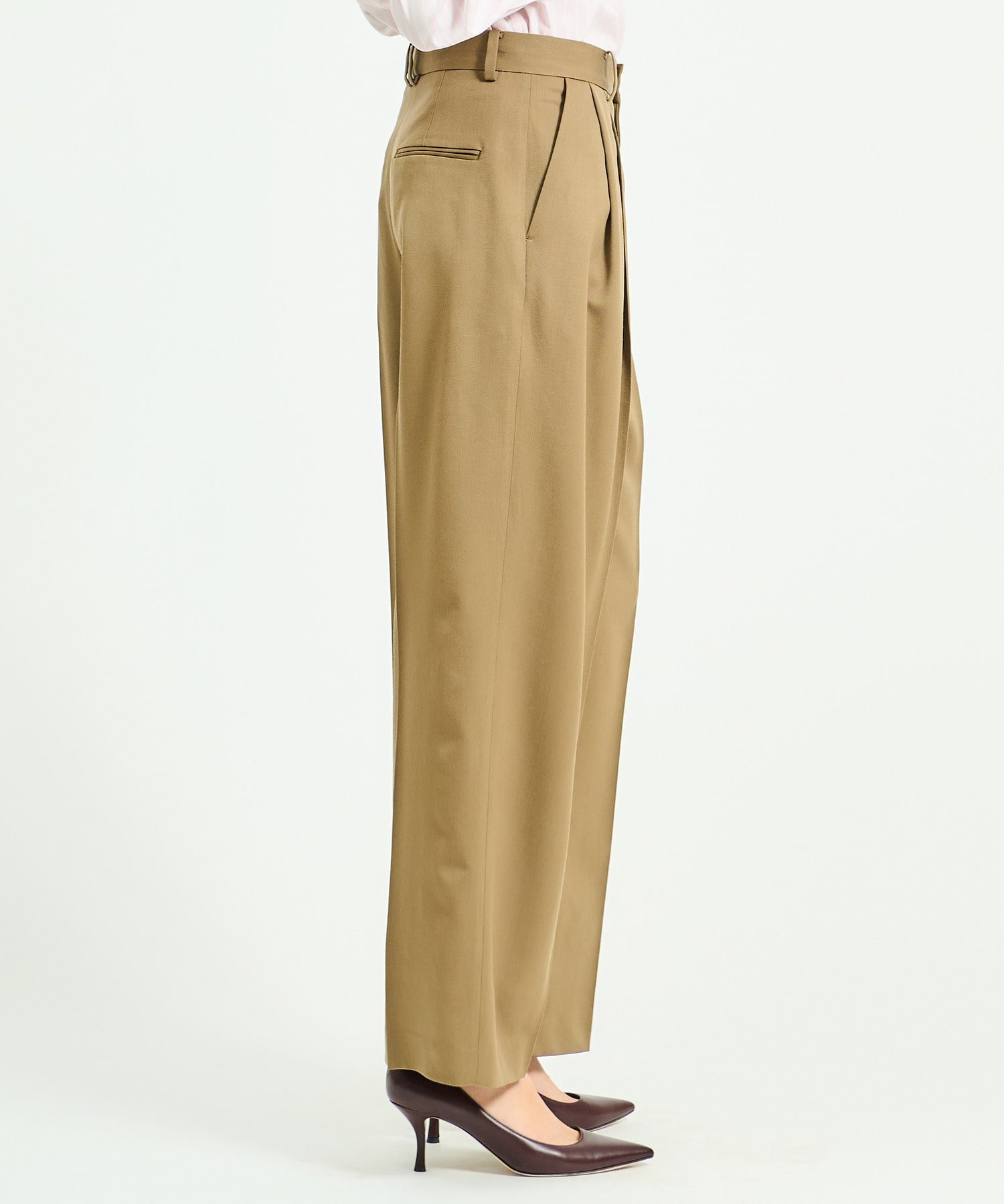 ESTNATION / ツータックパンツ エストネーション パンツ スラックス・ドレスパンツ カーキグリーン ブラック